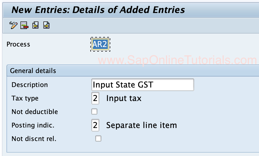SAP Account Key Input State GST