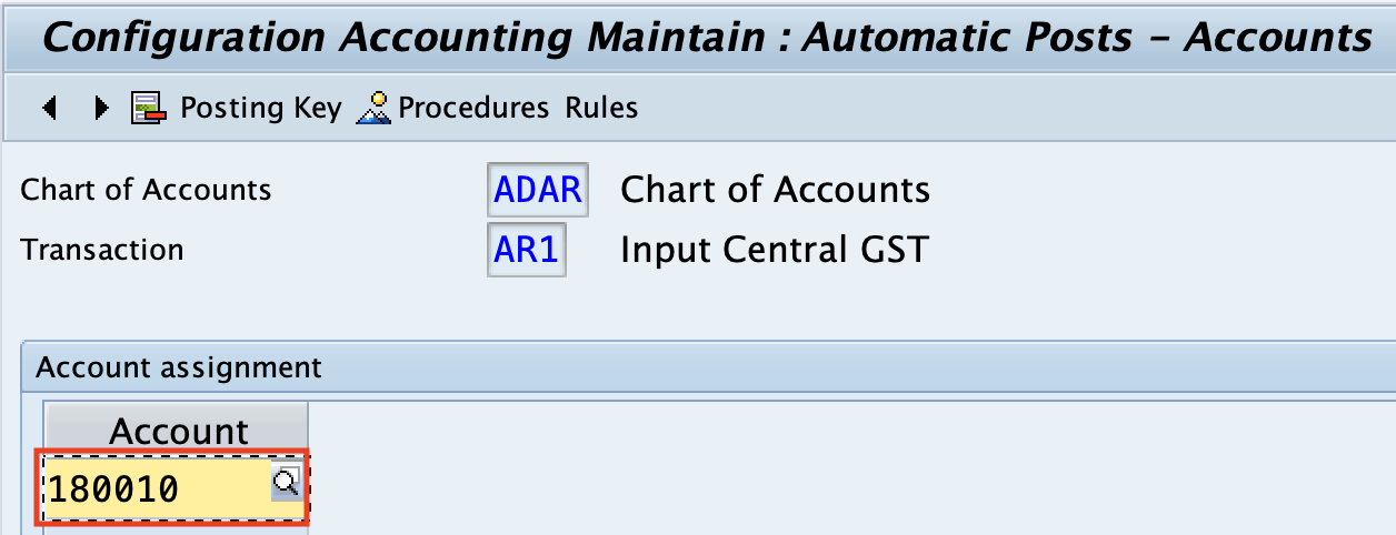 SAP GST Account Determination in SAP HANA