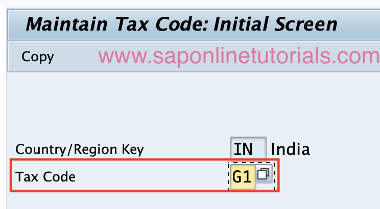 Create GST tax code in SAP Hana